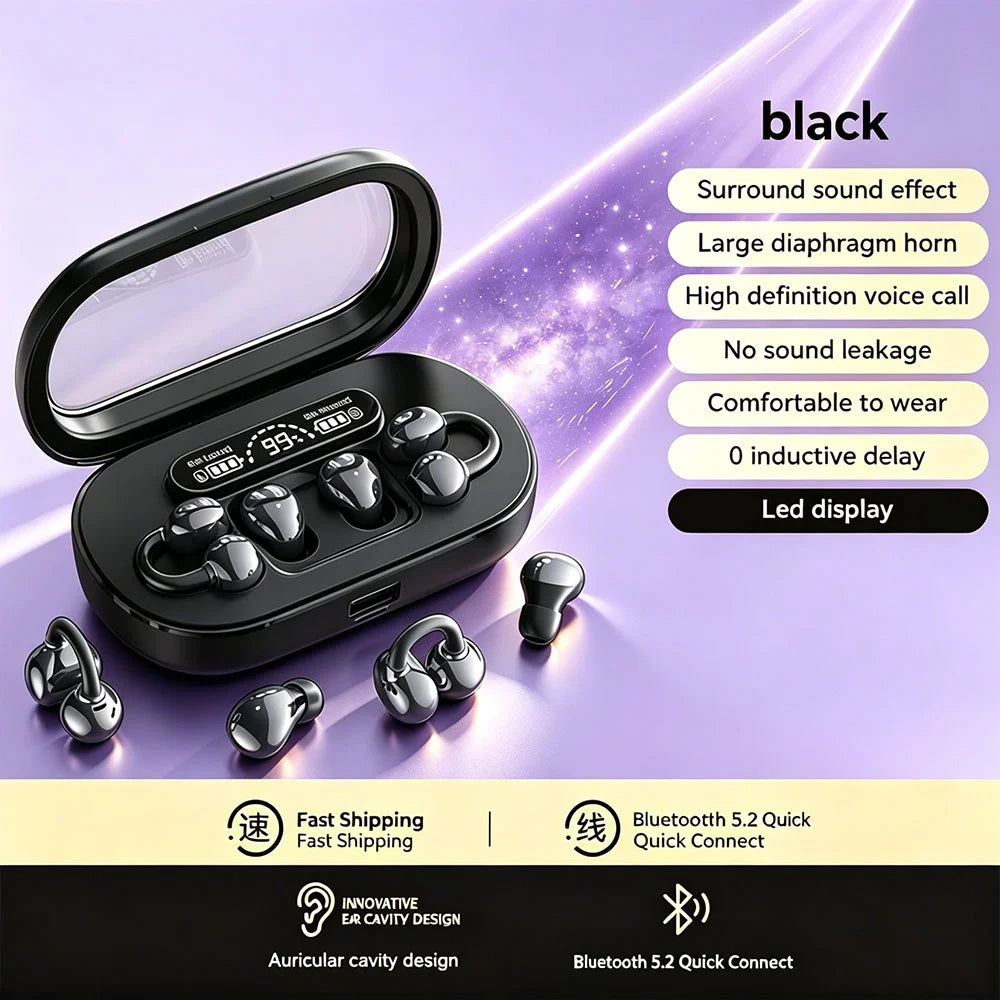 2-in-1 Earclip Sports Bluetooth Earphones with Noise Reduction (2026)