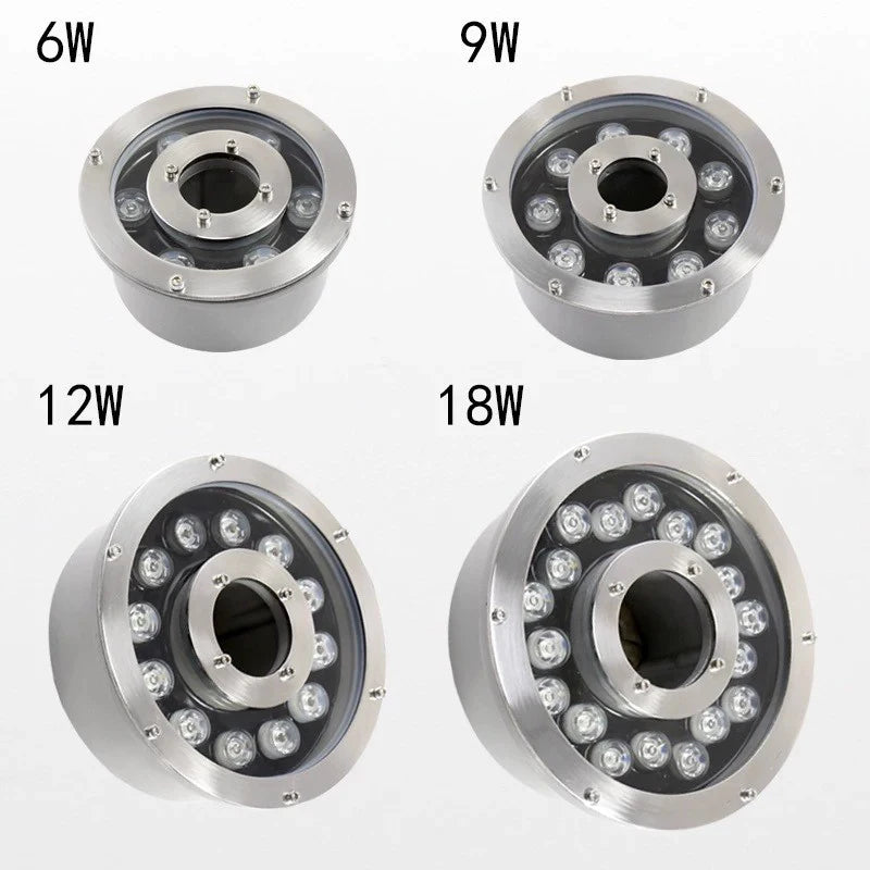 RGB LED Underwater Fountain Light, 12V/24V, IP68, Submersible