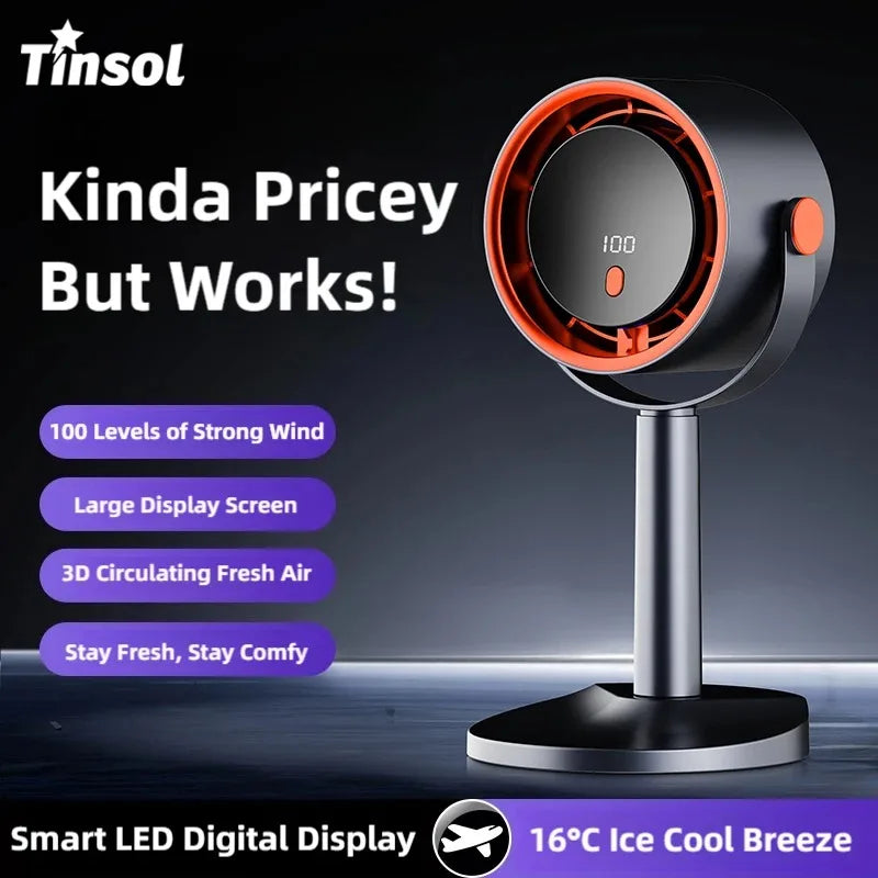 Bladeless Turbine Cooling Fan, Portable, with Timer
