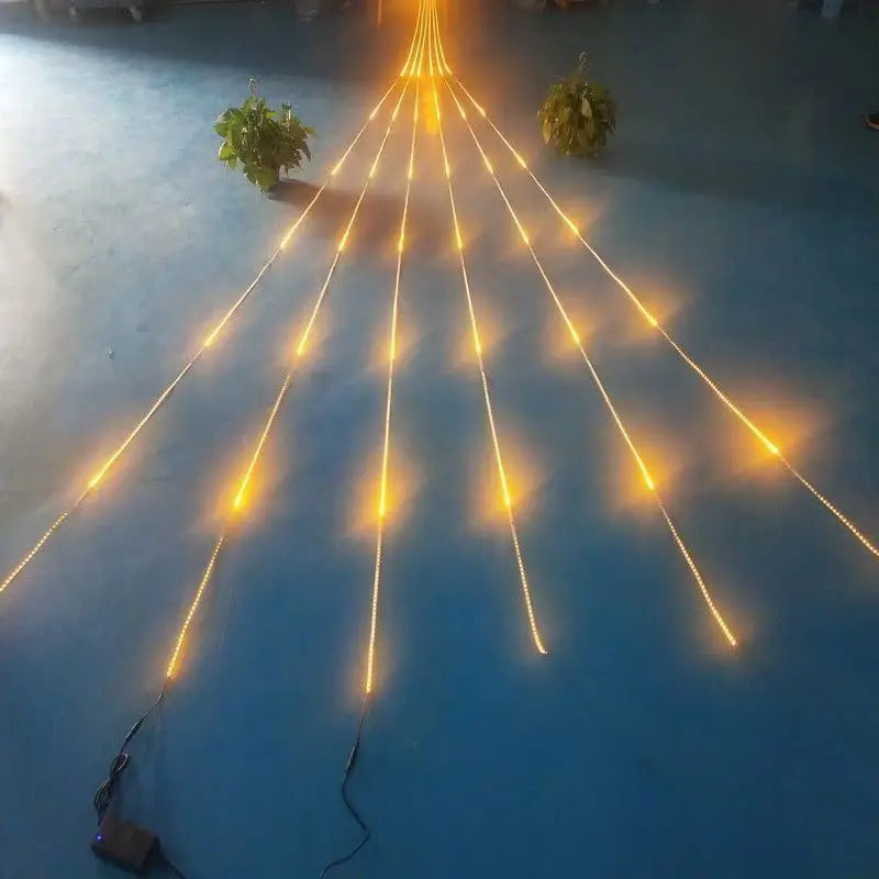 5M LED Meteor Shower Rain Drop Strip Light with Adapter, Outdoor