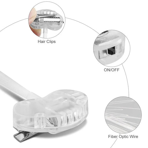 10-Pack LED Fibre Optic Light-Up Hair Clips for Parties