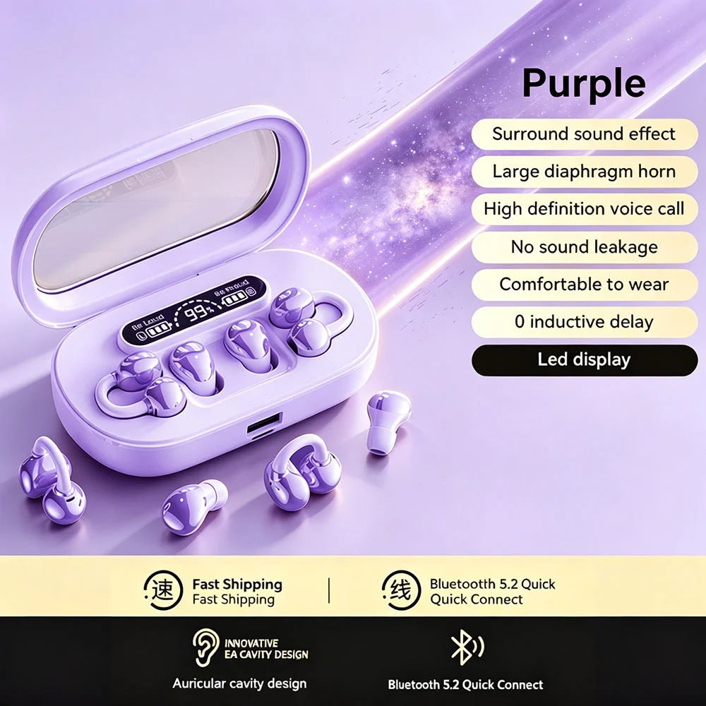 2-in-1 Earclip Sports Bluetooth Earphones with Noise Reduction (2026)