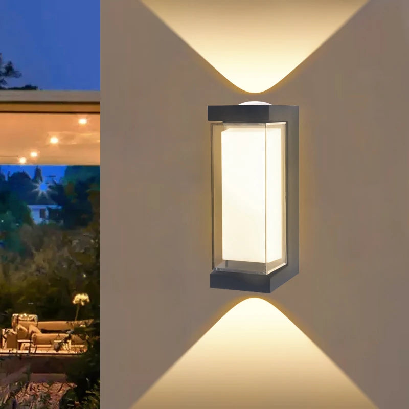 Modern LED Up and Down Wall Lamp, Indoor and Outdoor, AC85-265V