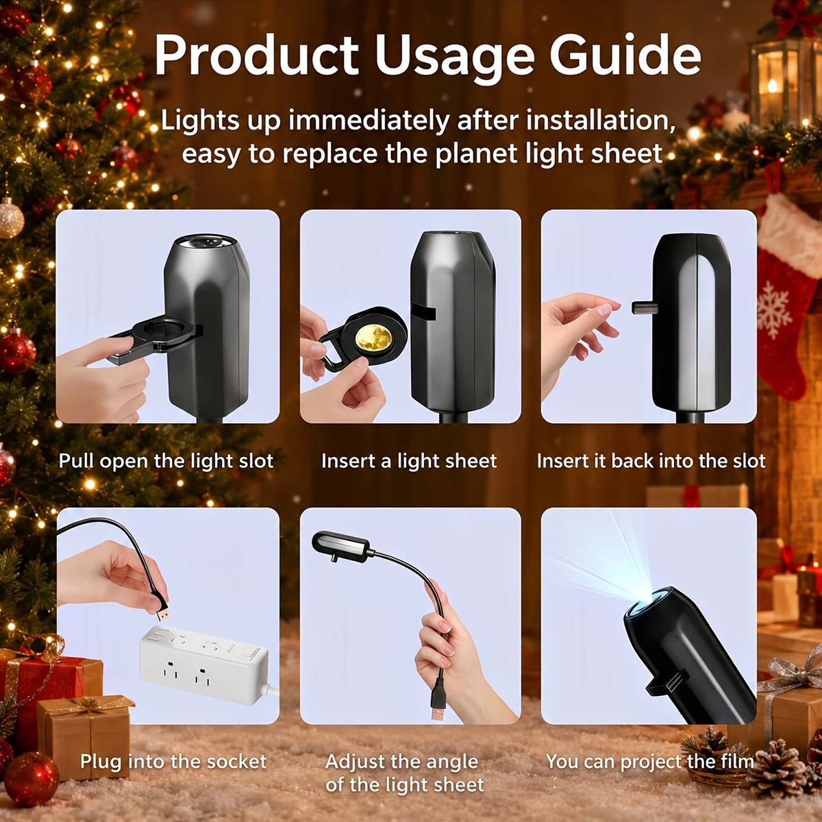 Halloween USB LED Projection Lamp, Ghost, Bat, Spider and Skeleton Patterns