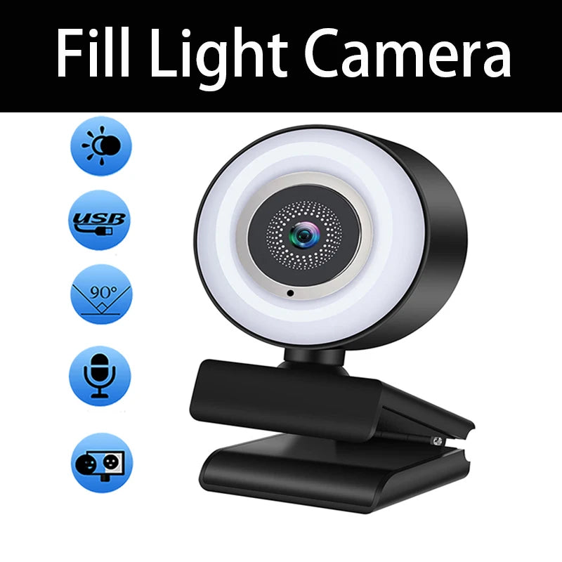 1080P webcam with ring light