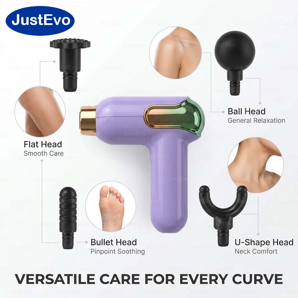 Portable Massage Gun, 9 Speeds and 4 Heads, LCD Screen, Type-C Rechargeable