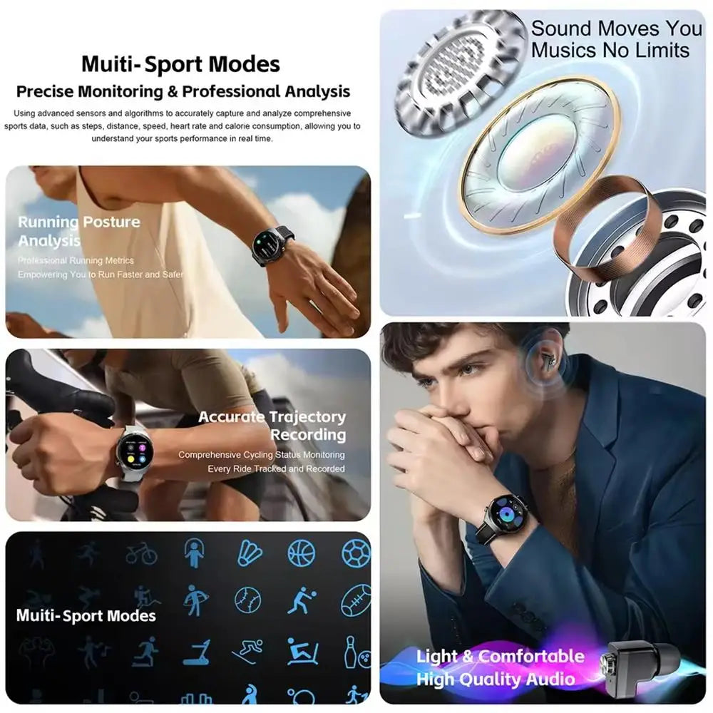 2-in-1 NFC Smart Watch with Built-in TWS Earbuds (2026)