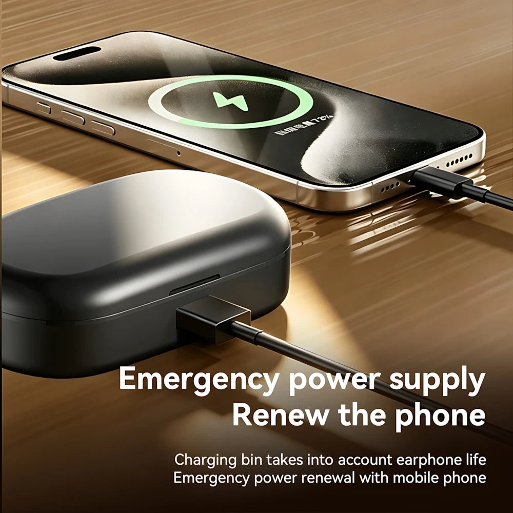 Smart Touch Half-Ear Clip Bluetooth Earphones with Noise Reduction