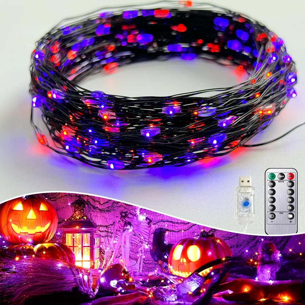 Halloween purple fairy string lights