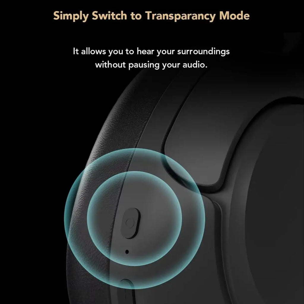 Bluetooth 5.3 Over-Ear Headset with ENC Noise-Cancelling Mic & Mute Button