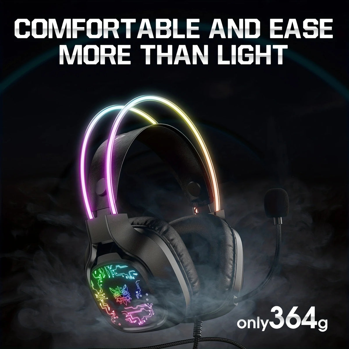 RGB Wired Gaming Headset with Noise-Cancelling Mic for PC, PS4, PS5 & Xbox