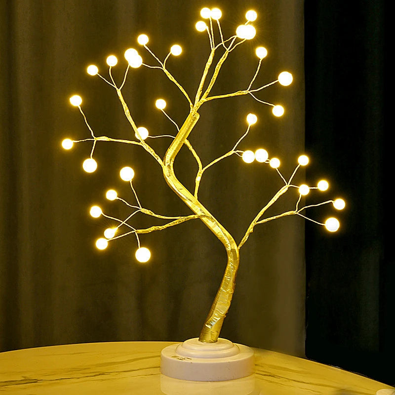 Cherry Blossom Bonsai Tree Night Light, USB or Battery, Touch Switch