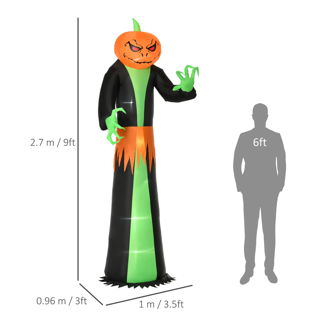 2.7m Inflatable Halloween Pumpkin with Built-In LED