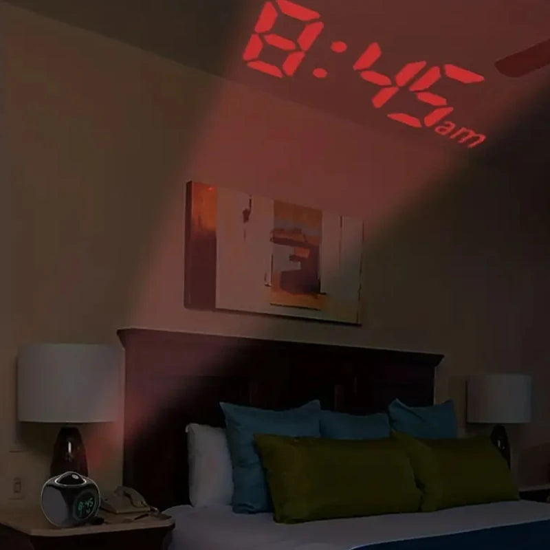 Multi-Function LED Projection Chime Clock with Voice Alarm