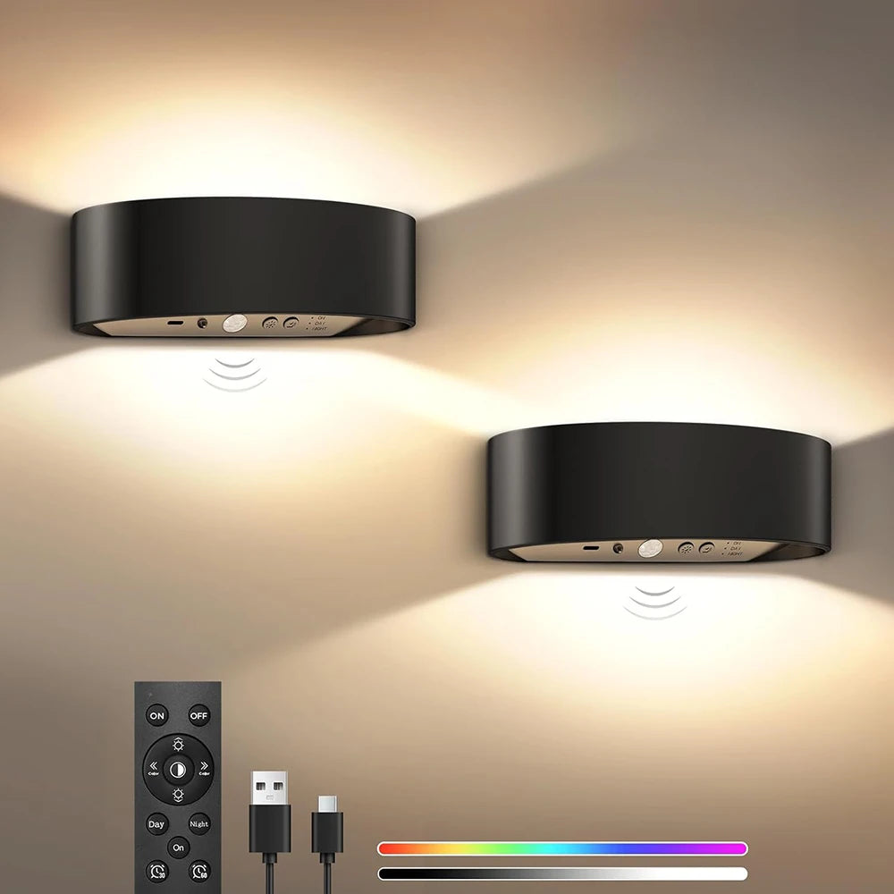 Motion sensor wall sconces set of 2
