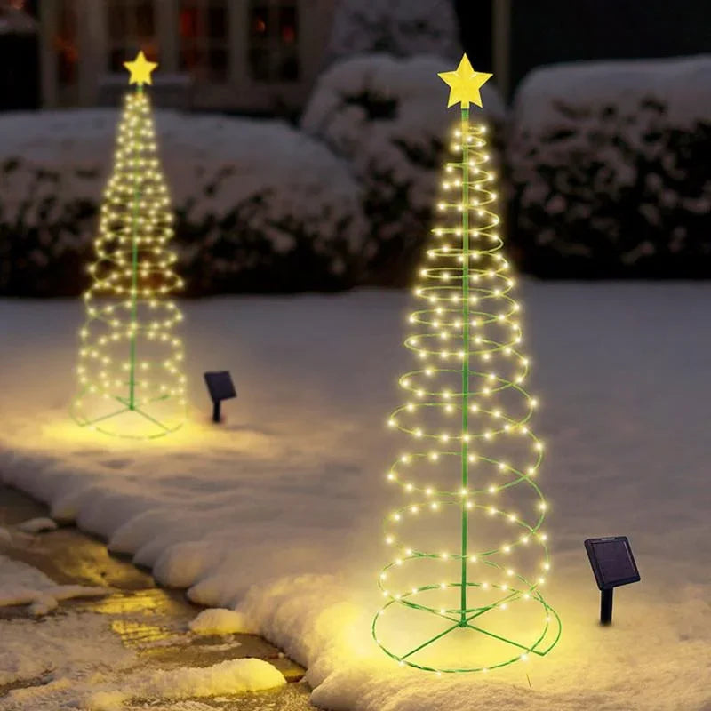 Outdoor Solar LED Christmas Tree String Lights, Waterproof