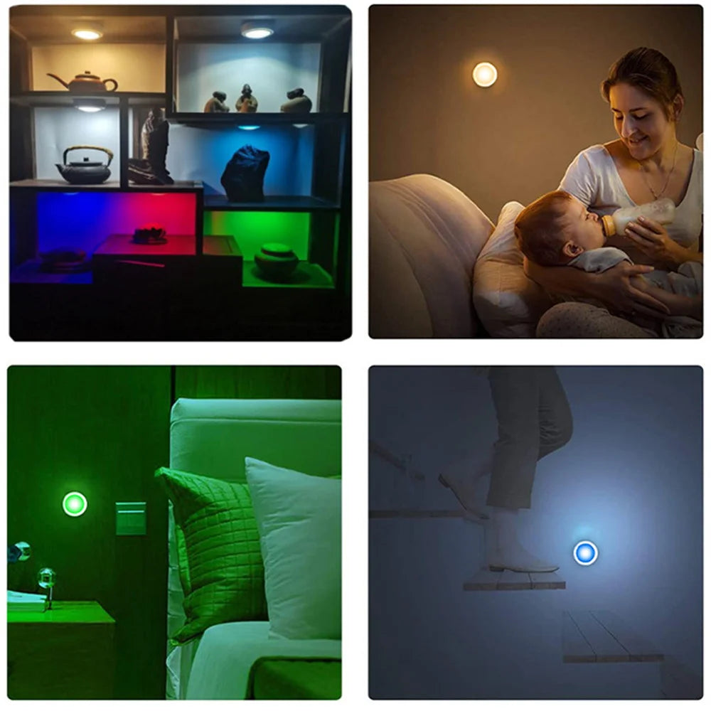 RGB LED Under-Cabinet Lights with Remote, Battery Powered