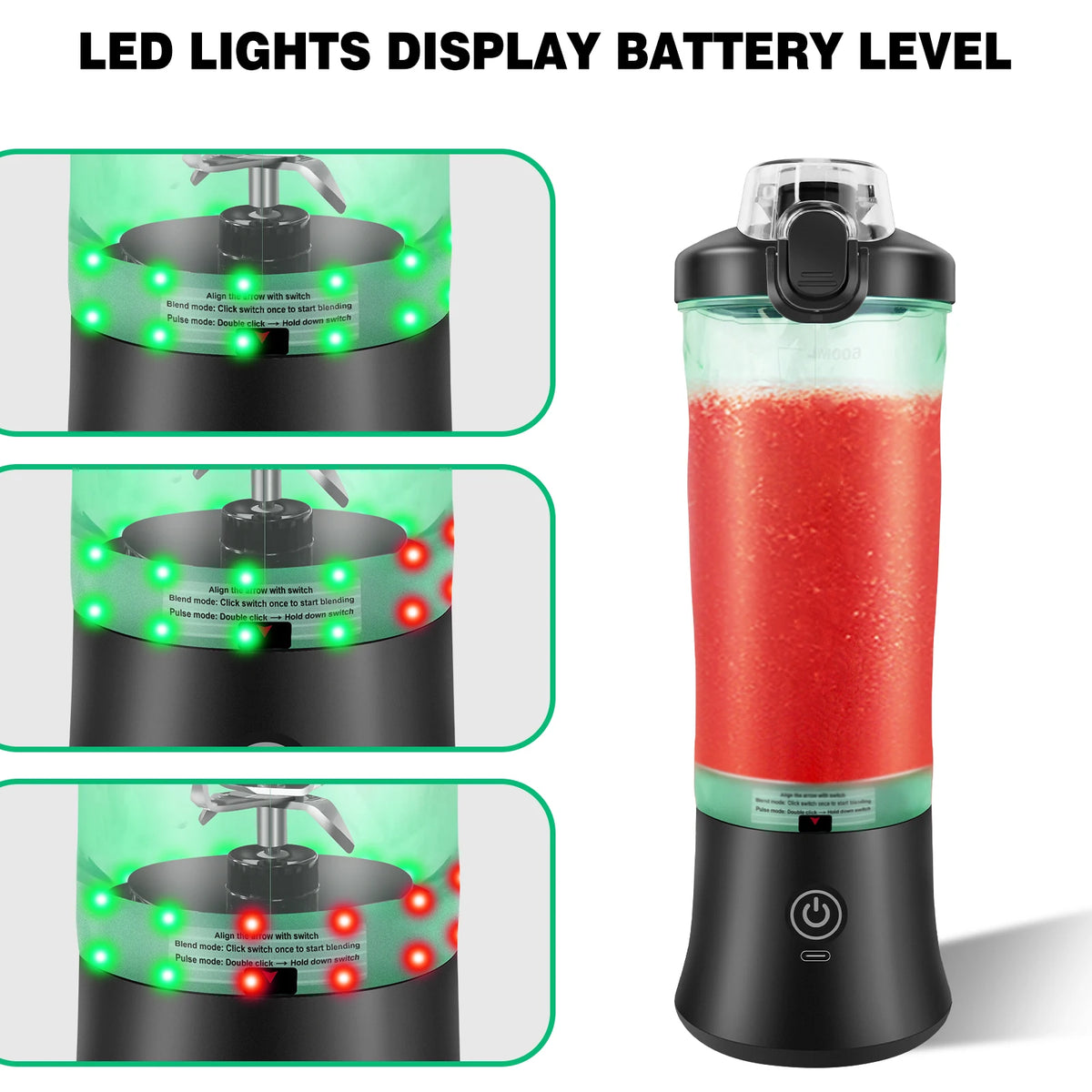 Portable Smoothie Blender Juicer for Ice and Frozen Fruit