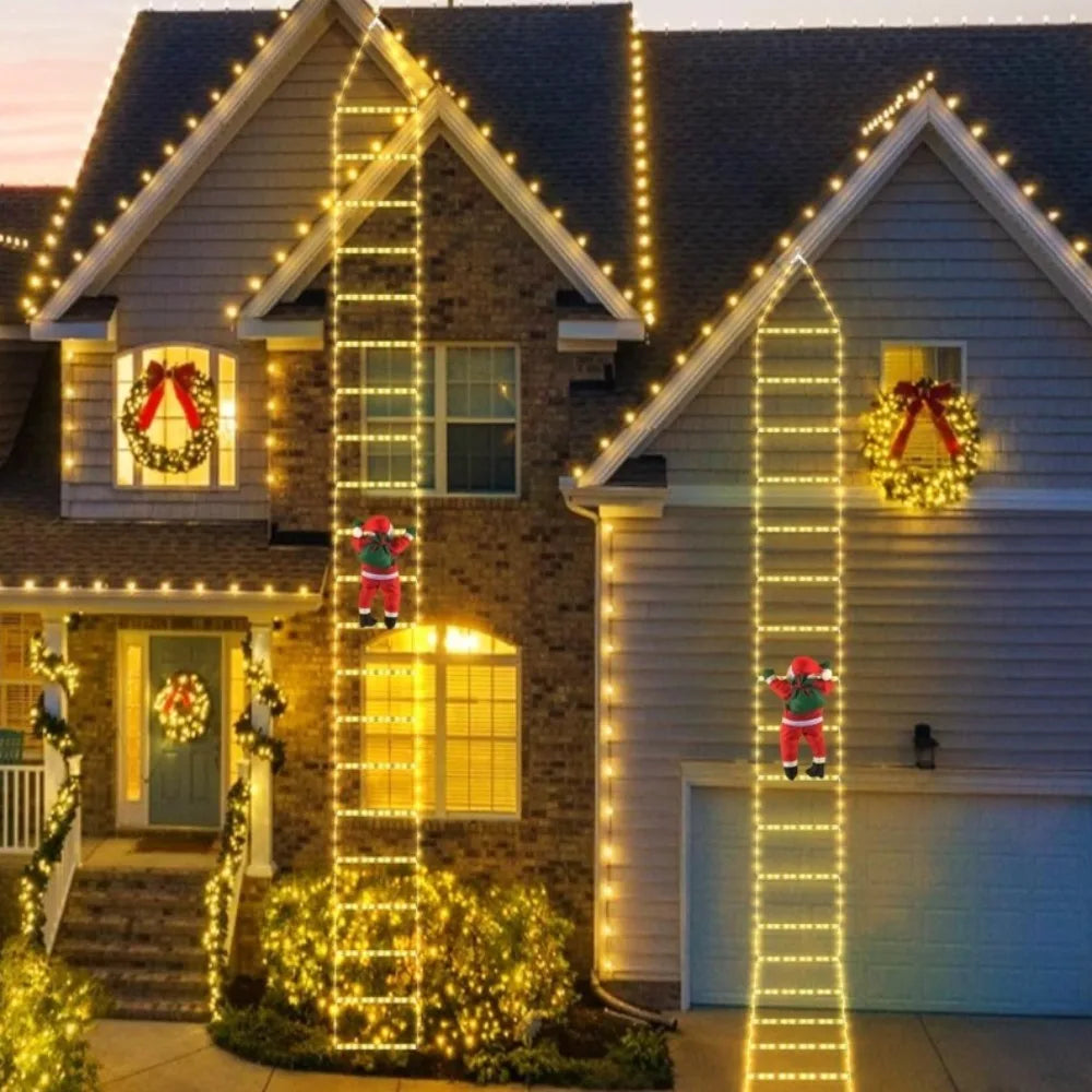 Santa Claus climbing ladder LED