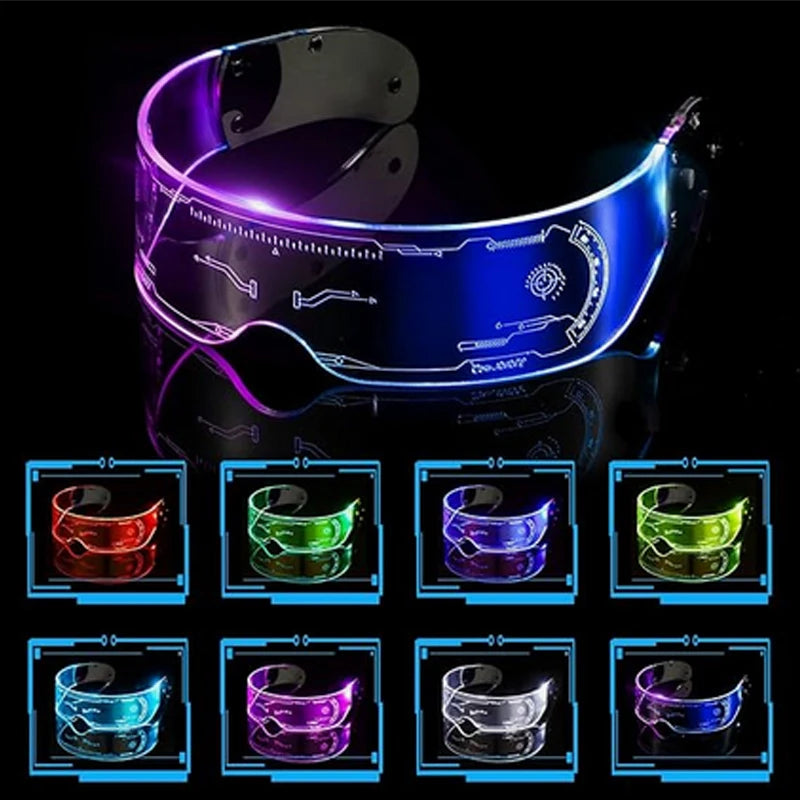 Cyberpunk LED Light-Up Glasses, Unisex Glowing Eyewear