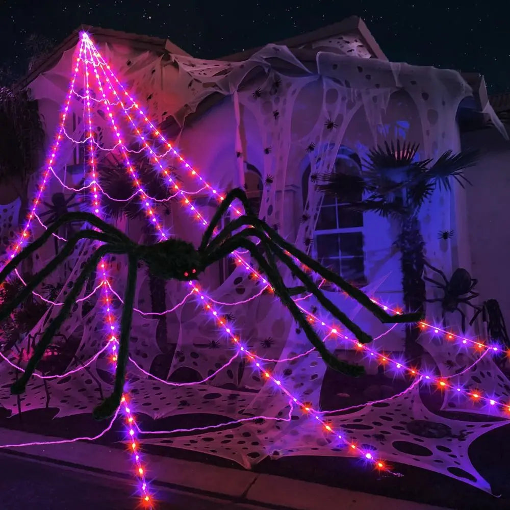 Halloween spider web lights
