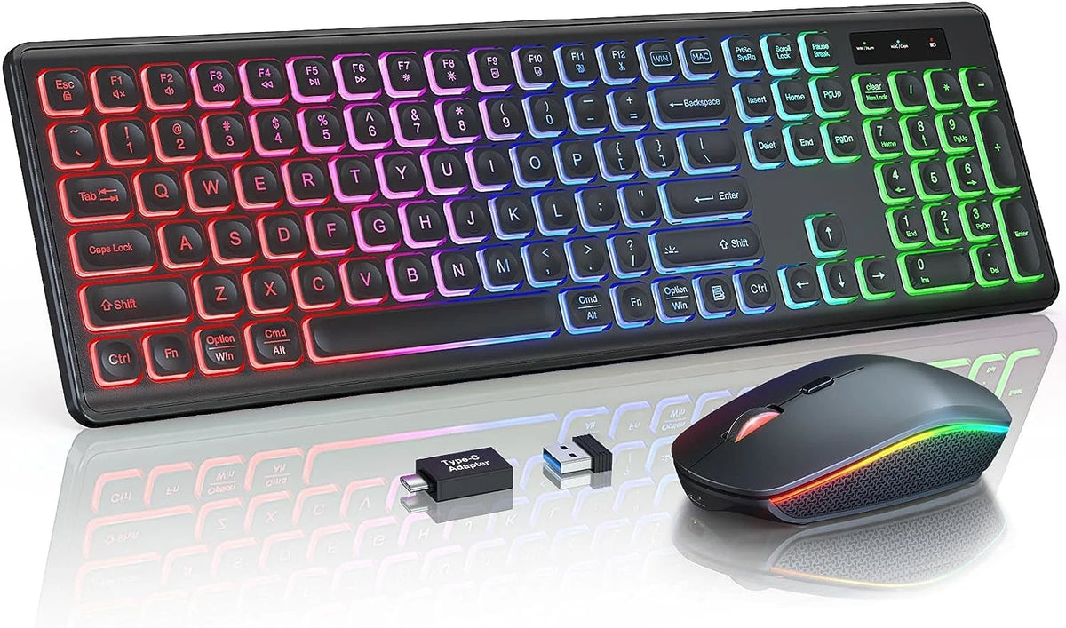 Wireless RGB Backlit Keyboard and Mouse Combo