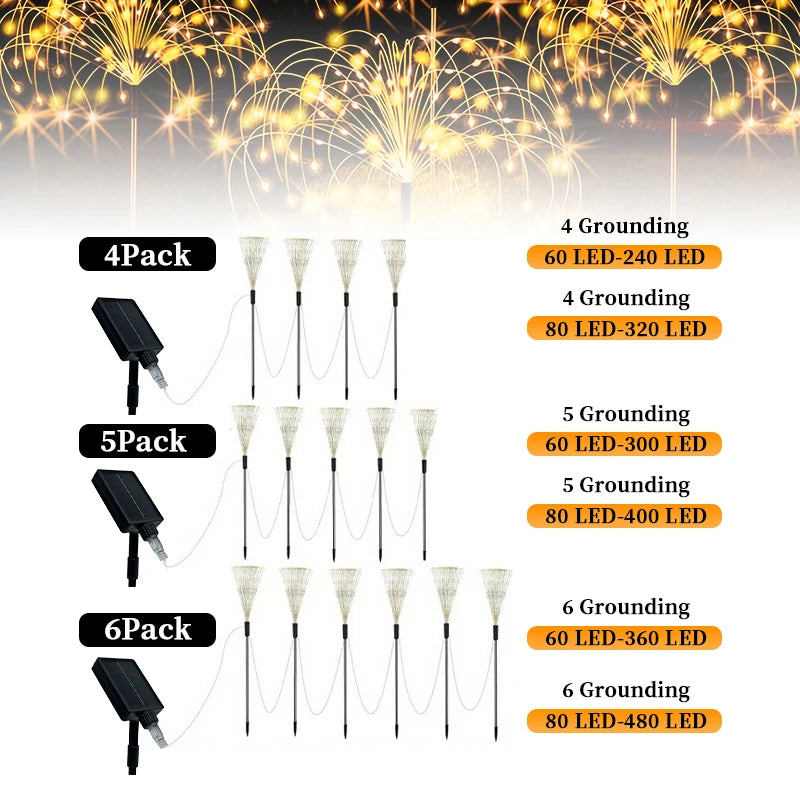 Solar Garden Lights, 6 Pack, 8 Lighting Modes, IP65