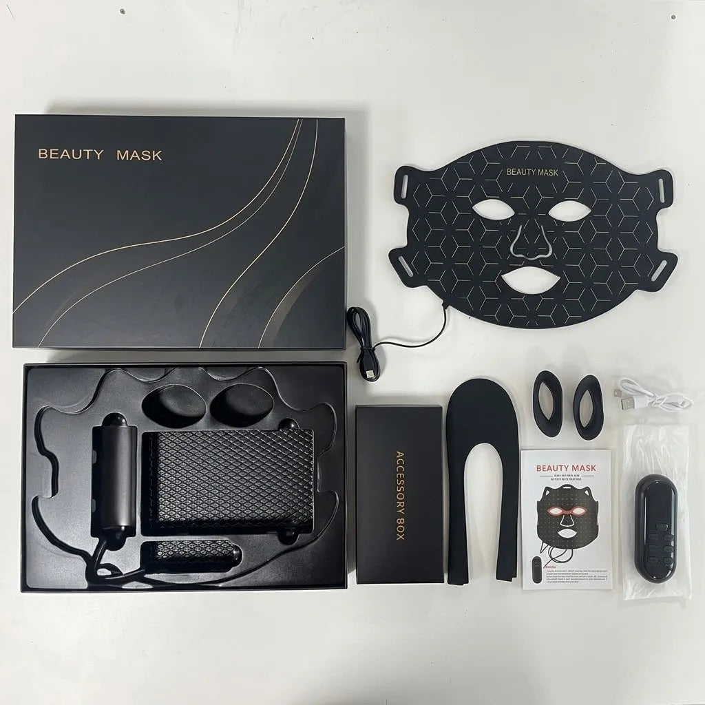 Soft Silicone LED Face Mask, 7 Colour Light with 91 Lamp Beads