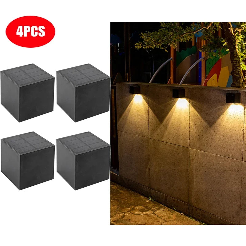 Solar LED Square Wall Lamp for Garden and Fence