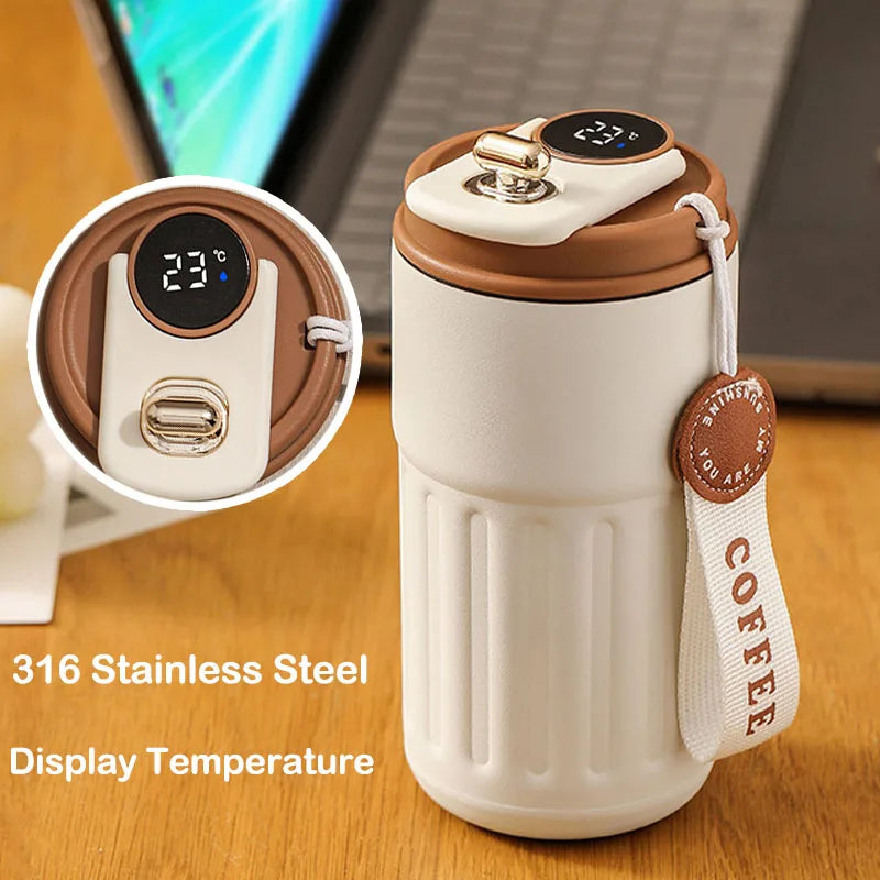 450ml Smart Thermos Bottle with Temperature Display, 316 Stainless Steel