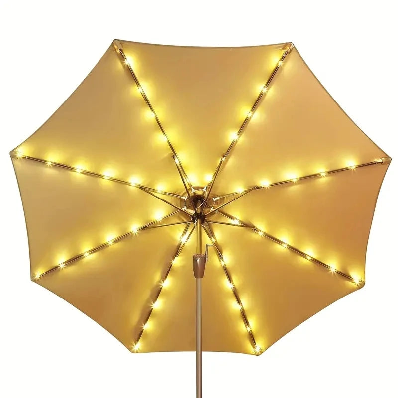104 LED Solar Umbrella String Lights, 8 Modes, Waterproof