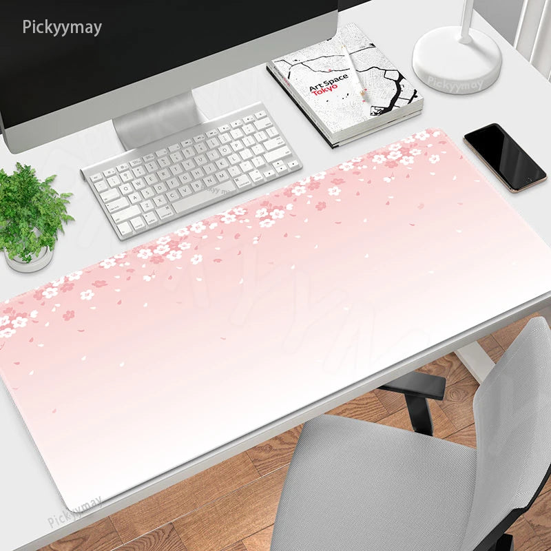 Pink sakura desk mat