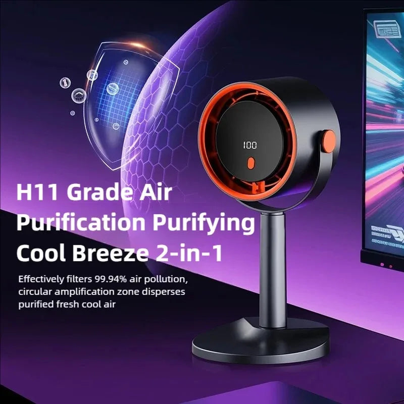 Bladeless Turbine Cooling Fan, Portable, with Timer