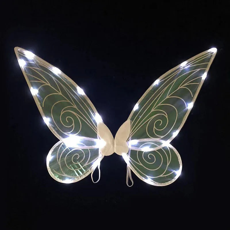 Kids DIY Light-Up Elf Wings with Flower Wreath Crown