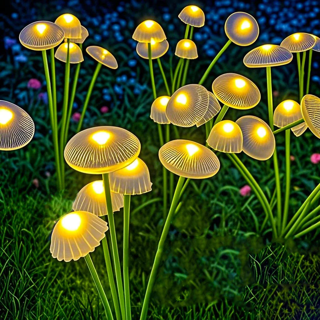 Solar Mushroom Garden Lights, Dual Mode, Waterproof