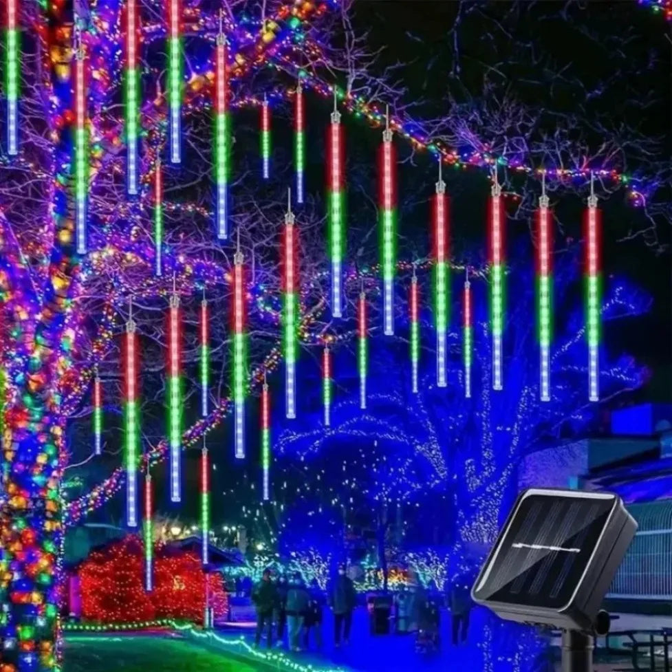 8 Tube Meteor Shower Rain Lights, Solar Powered, 30/50cm