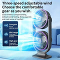 Dual-head desktop fan