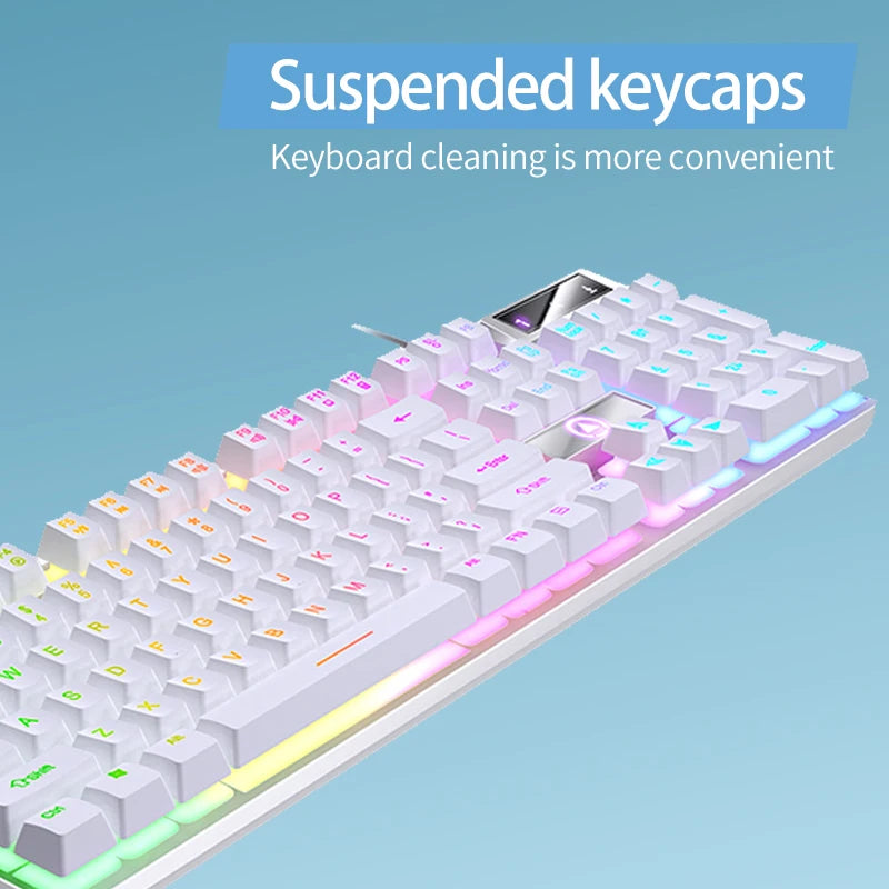 Wired Backlit Keyboard and Mouse Combo, USB, Ergonomic