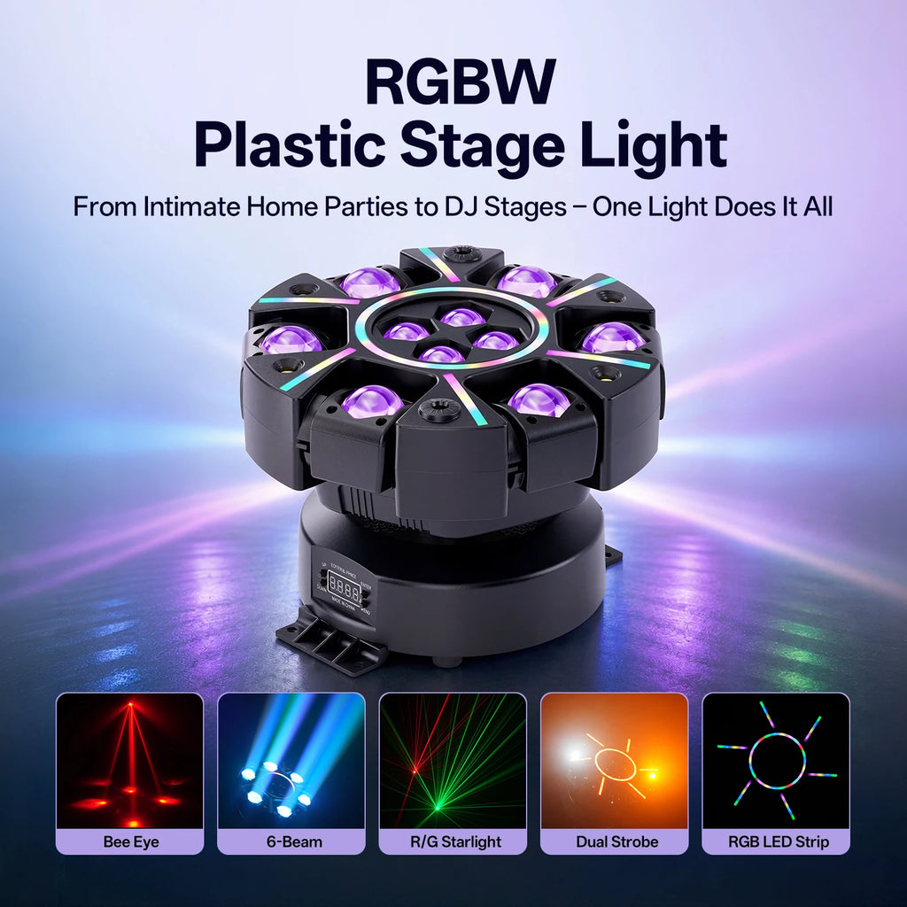 150W RGBW 6-Arm Moving Head DJ Light, DMX