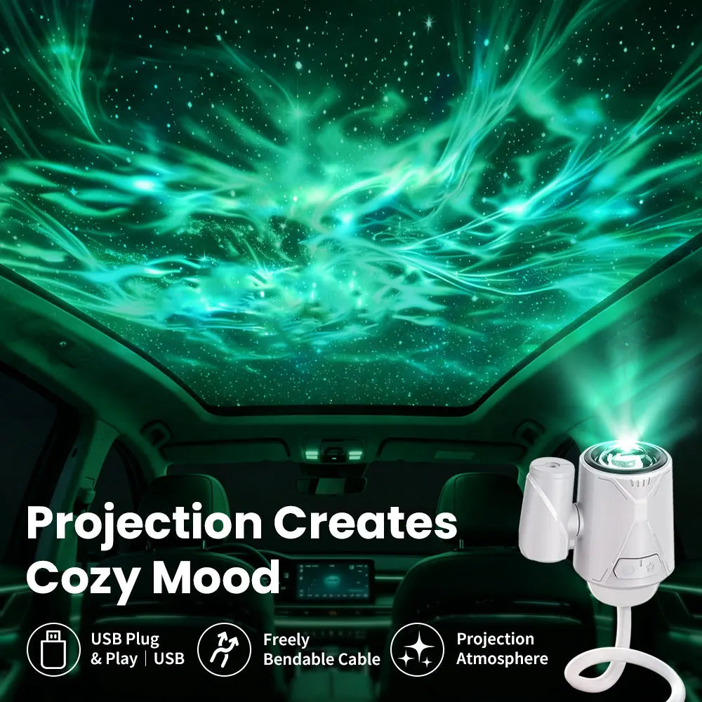 Dual-Mode Galaxy Projector Bedside Night Light