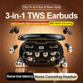 Smart Touch Half-Ear Clip Bluetooth Earphones with Noise Reduction