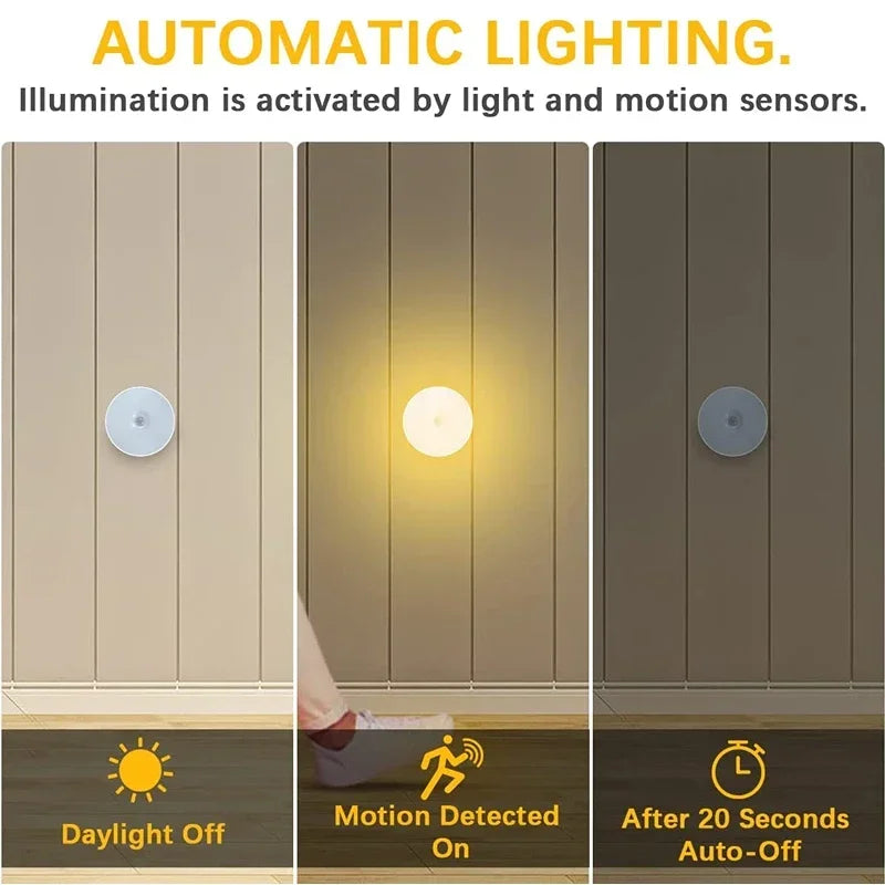 Magnetic Motion Sensor Night Light, USB Rechargeable