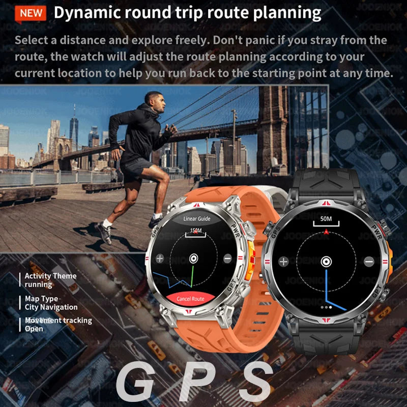 Rugged GPS Smart Watch with Compass, Altimeter & Barometer, 5ATM
