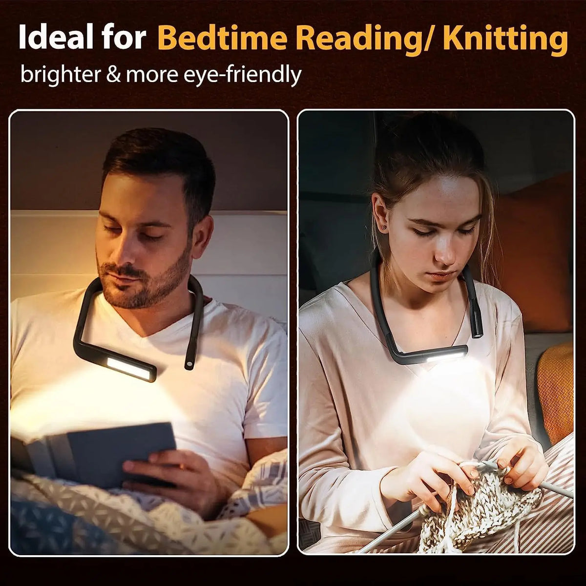 Rechargeable LED Neck Reading Light, Flexible and Bendable