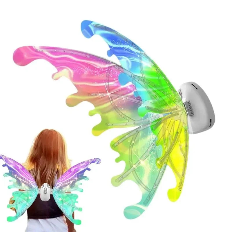 Electric Butterfly Wings Toy with Music and Lights, Moving Fairy Wings for Kids