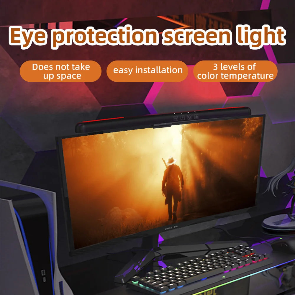 USB RGB Monitor Light Bar, Stepless Dimming, Screen Hanging
