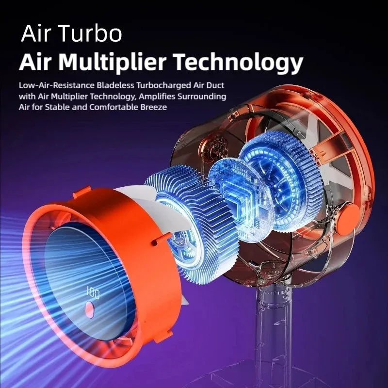 Bladeless Turbine Cooling Fan, Portable, with Timer