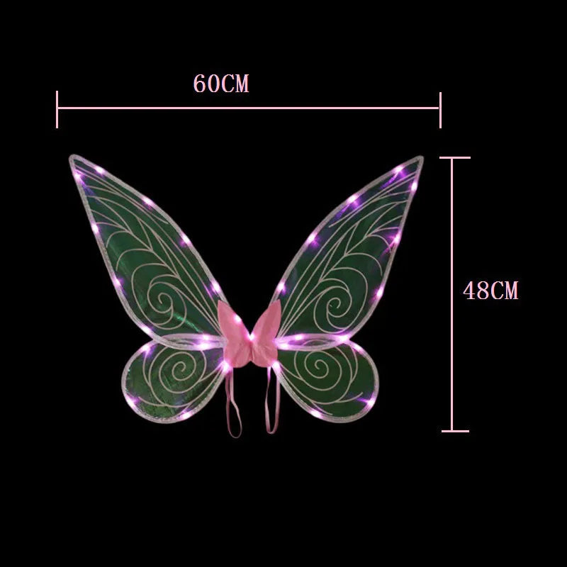 Kids DIY Light-Up Elf Wings with Flower Wreath Crown