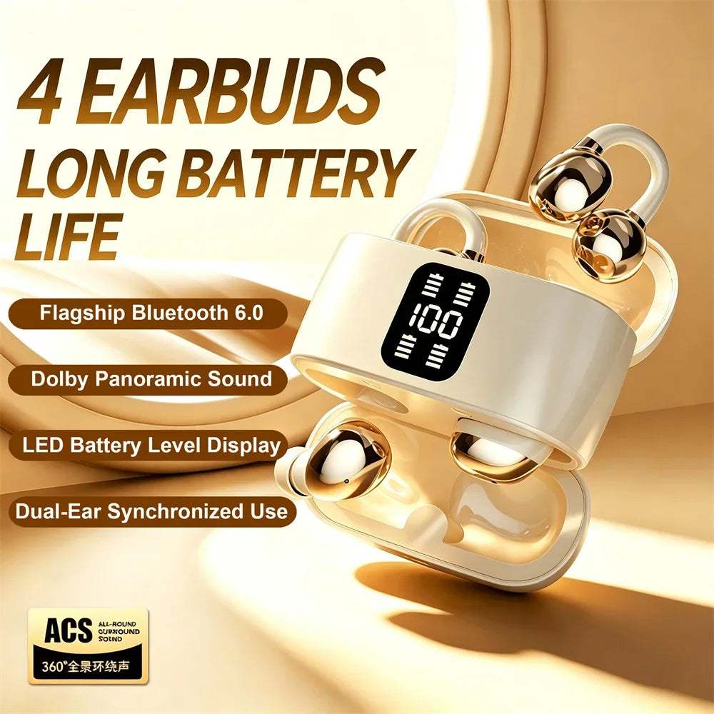 TWS + OWS Bluetooth Earphone Set, 2 Pairs (4 Earpieces)