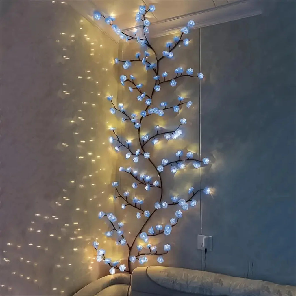 96 LED USB Cherry Blossom Branch Light String, 8 Modes